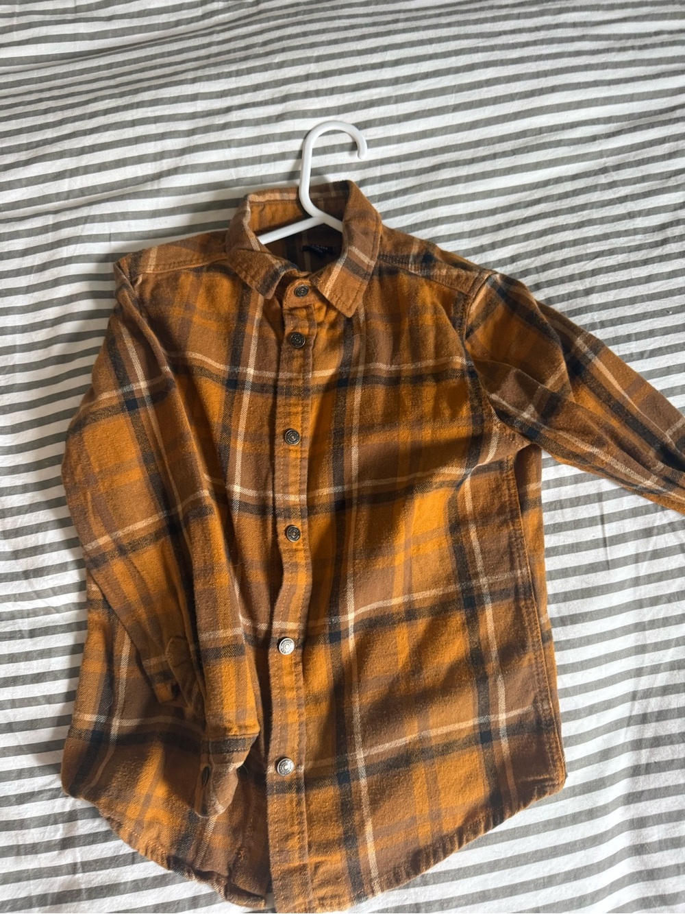 Kids' Plaid Button-Up Shirt - Mustard/Brown
